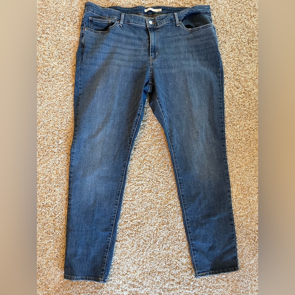 Levi's 711 Medium Wash Comfy Skinny Denim Stretchy Jeans 24W